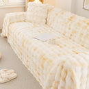 Thick Faux Fur Couch Cover Fluffy Fuzzy Warm Washable Furniture Protector for Kids Pets
