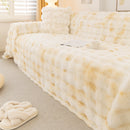 Thick Faux Fur Couch Cover Fluffy Fuzzy Warm Washable Furniture Protector for Kids Pets