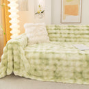 Thick Faux Fur Couch Cover Fluffy Fuzzy Warm Washable Furniture Protector for Kids Pets