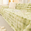Thick Faux Fur Couch Cover Fluffy Fuzzy Warm Washable Furniture Protector for Kids Pets