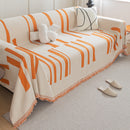 Soft Cozy Chenille Throw Cover for Couch with Tassel Accents, Dustproof Soft Throws for Sofa