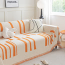 Soft Cozy Chenille Throw Cover for Couch with Tassel Accents, Dustproof Soft Throws for Sofa