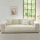 Floral Cotton Quilted Sofa Cover, Non-Slip Couch Protector with Scalloped Edges