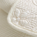 Floral Cotton Quilted Sofa Cover, Non-Slip Couch Protector with Scalloped Edges