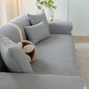Floral Cotton Quilted Sofa Cover, Non-Slip Couch Protector with Scalloped Edges