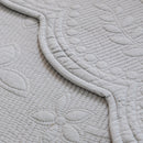 Floral Cotton Quilted Sofa Cover, Non-Slip Couch Protector with Scalloped Edges
