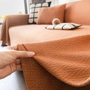Herringbone Textured Sofa Throw Blanket, Durable Pet Friendly Modern Couch Slipcover