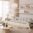 Boho Striped Couch Cover with Sheer Ruffle Skirt, Decorative Couch Throw Blanket