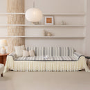 Boho Striped Couch Cover with Sheer Ruffle Skirt, Decorative Couch Throw Blanket
