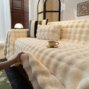 Thick Faux Fur Sofa Cover Fluffy Plush Warm Sofa Slipcover Furniture Protector for Couch Bed