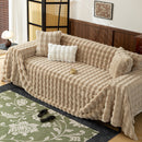 Thick Faux Fur Sofa Cover Fluffy Plush Warm Sofa Slipcover Furniture Protector for Couch Bed