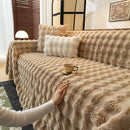 Thick Faux Fur Sofa Cover Fluffy Plush Warm Sofa Slipcover Furniture Protector for Couch Bed