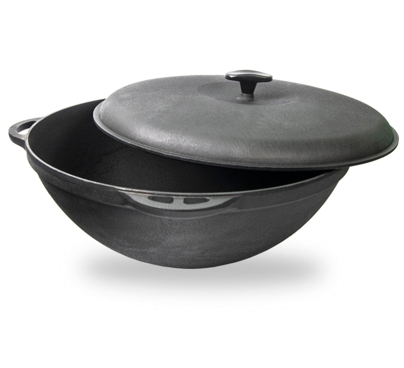 23,25 quart Cast Iron Braiser with Lid, Heavy Duty Oven Dutch, Cauldron Outdoor Cooking