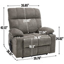 Brown Dual Motor Infinite Position Up to 350 LBS Chenille Power Lift Recliner Chair, Heavy Duty Motion Mechanism with 8-Point Vibration Massage and Lumbar Heating, Dual Cup Holders