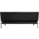 Sofa Bed with Armrest two holders WOOD FRAME, STAINLESS LEG, FUTON WHITE PVC