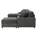 [VIDEO]144*64'' Corduroy Sectional Sofa with Bluetooth Speakers, U Shaped Couch with Console, USB Charger, Cup Holders, Storage, Ottoman, Deep and Wide Seat Cloud Sofa for Living Room&Apartment