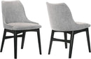 Gray Fabric Wood Dining Chairs Set Of 2 19-Inch Seat Height