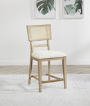 Kailani Rattan Cane Counter Side Chair Beige Oak (Set of 2)