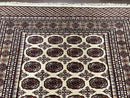 Pakistani Turkoman Rug 6x9, Cream and Red Hand Knotted Wool Oriental Carpet, Yamud Rug, Tribal Rug 6 x 9, Bohemian Area Rug, Bokhara Rug