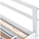 Twin Size Bed with Headboard, Footboard, Trundle and Three Storage Drawers, Twin Size Pine Wood Bed with Headboard, Footboard,White