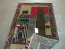 3' X 4' New Vintage Handmade Afghan Balouch Tribal Wool Pictorial Rug