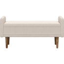 Teddy velvet storage stool, ,with storage space, suitable for apartments, living rooms and bedrooms-BEIGE(45.98'*16.75'*21.75')