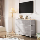 Light Grey Dresser TV Stand 45 Inch TV With Fabric Drawers