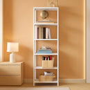 Six Tier Tall White Bookshelf For Small Spaces Living Room
