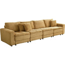 4 Seats(complimentary 2 pillows),Oversized Sectional Sofa,L Shaped Corner Couch with Detachable Seat & Back Cushion, Corduroy Upholstery Convertible Sleeper Sofa&Couch for Living Room