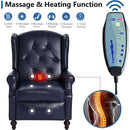 Wingback Recliner Chair With Massage Function PU Leather