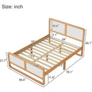 Modern Style Full Size Solid Wood Platform Bed for Kids, Teens, Adults, No Need Box Spring, Walnut and White