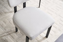 Modern Dining Room Chairs Set of 2, Mid-Century Upholstered Boucle Kitchen Dining Chairs with Black Metal Legs