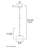 Elle 7"W 1-Light Xenon Mini Pendant Light Fixture Polished Chrome Finish by Maxim