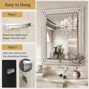 30X40 Inches Jeweled Bathroom Wall Mirror Large Rectangle Vanity Decor