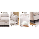 Modular Sectional Sofa,  L Shaped Couch Set for Living Room, 4-Seater Comfy Cloud Couches with Movable Ottoman Beige