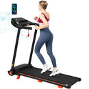 Treadmills for Home, 2.5HP Quiet Folding Treadmill with Heart Rate Sensor,  300lbs Weight Capacity, 7.5MPH, Incline Treadmill With USB Charge Station For Android & Bluetooth Speaker, 6 Shock-Absorbing
