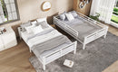 Metal Full XL over Full XL Bunk Bed for Teens and Adults,Space-Saving/Noise Reduced/No Box Spring Needed, White