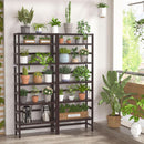 6-Tier Bamboo Bookcase Espresso 63.4 Inch Tall Freestanding Shelf