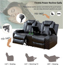 Black 3Piece Power Recliner Sofa Set With LED Light