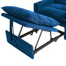 Sleeper Sofa Chair Bed, Convertible Sofa Chair 3-in-1, Adjustable Sleeper Chair Pullout Sofa Bed with Modern Velvet Fabric for Living Room Apartment Small Space, Blue