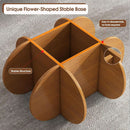 Contemporary Circular Glass Coffee Table Wooden Legs