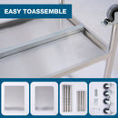 48''*24'' Commercial Work Table for Restaurant and Home Stainless Steel Kitchen Prep Table with Under Shelf with wheels