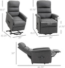 Power Lift Recliner Chair Gray With Remote Control