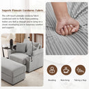 Modern Style Single Sofa Couch with Storage, USB Ports, Cup Holders, and Phone Holder, Grey Corduroy, 41.7'