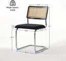 Black Chrome Rattan Midcentury Cesca Dining Chairs