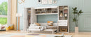 Full Size Murphy Bed Wall Bed with Closet , Drawers and Shelves, White