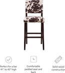 Stylish Cowhide Print Bar Stool with Comfortable Padded Seat