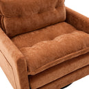 UNITED WE WIN Swivel Barrel Chair - Mid Century Modern Chair, Thick Padded Arm Chair with Solid Metal Base, Comfortable Single Sofa Chair, Swivel Accent Chair for Living Room Bedroom