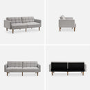 Gray Fabric Twin Futon Sofa Bed With Arms For Small Rooms