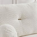 Lamb's wool 2-seater cushion sofa 90" comfortable sofa for living room Bedroom and other casual spaces Lamb's wool sofa with 2 cushions and 2 ball pillows. (BEIGE)two sets